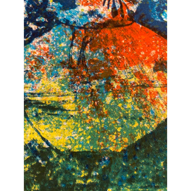 Mid 20th Century Mid 20th Century Hoi Lebadang (1922-2015) Still Life Lithograph Signed Floral Candles Vietnamese French Art For Sale - Image 5 of 12