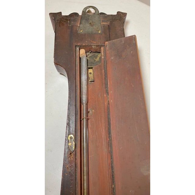 Large Antique 19th Century A. Gatty Mahogany Banjo Barometer Weather Instrument For Sale - Image 16 of 17