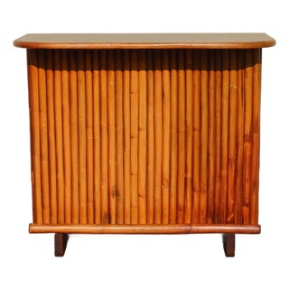 Mid Century Vintage Bamboo Tiki Bar | Tropical Coastal Bohemian Bar Cabinet For Sale