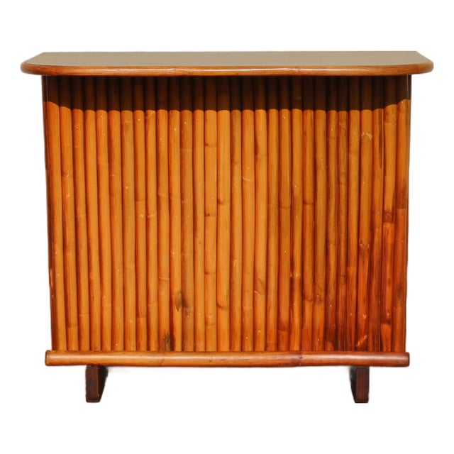 Mid Century Vintage Bamboo Tiki Bar | Tropical Coastal Bohemian Bar Cabinet For Sale
