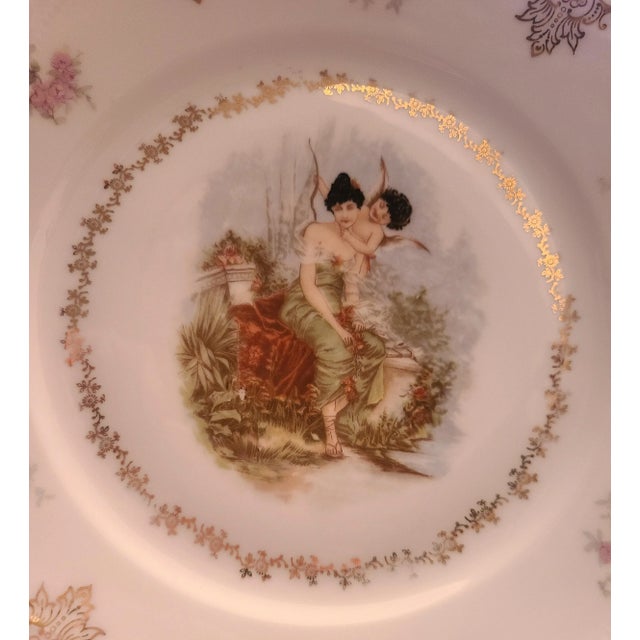 White Antique z.s. & Co. Zeh Scherzer Bavaria Germany Cherub Plates- Set of 6 For Sale - Image 8 of 11