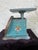 American Antique 1906 Triner “Perfection” Family Kitchen Scale in Original Aqua Paint For Sale - Image 3 of 12