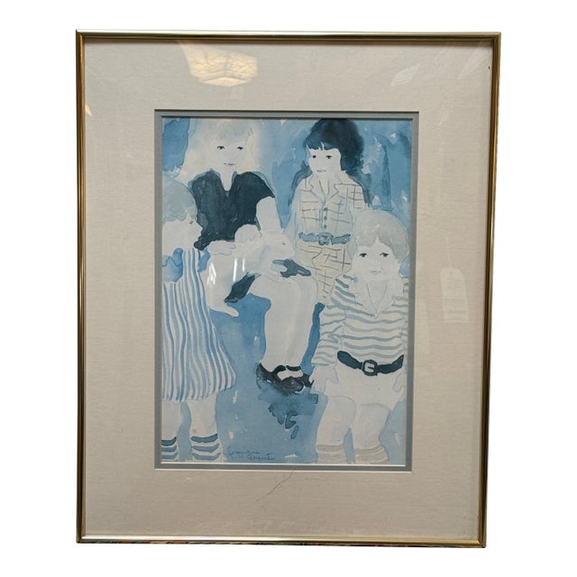 Jacqueline Rochester Watercolor Painting, Signed For Sale