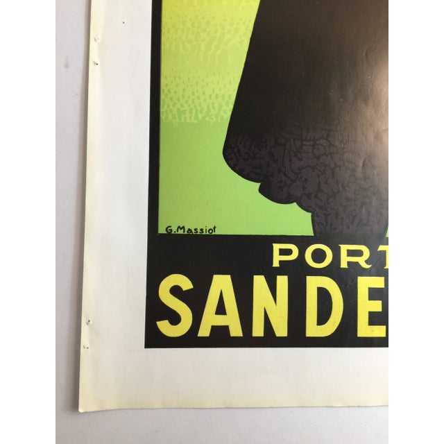 Porto Sandeman Wine Sherry Port Advertisement, 1936. Illustration by Georges Massiot of the famed silhouette of a man...