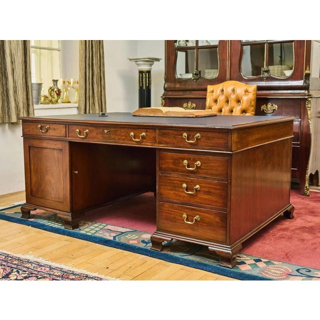 Large English Double-Sided Writing Desk For Sale - Image 10 of 16