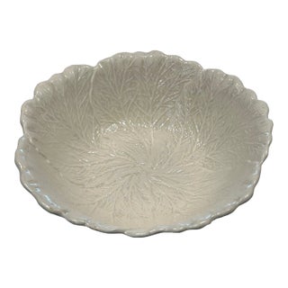 Vintage Trompe-l'Oeil Cabbage Leaf Bowl by California Pottery For Sale