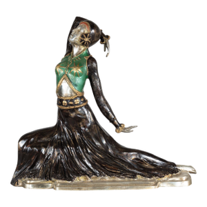 Art Deco Style Cold-Painted Dancer Sculpture After Demetre Chiparus