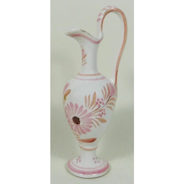 Henriot Quimper 1950s Pink Quimper Ewer Pitcher For Sale - Image 4 of 4