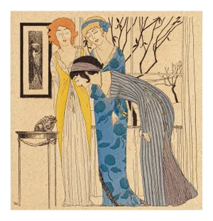 Models with Toad - Original Stencil by Paul Iribe - 1908 1908