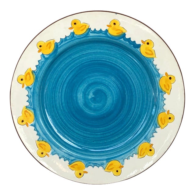 Decorative Stangl Pottery Plate With Yellow Ducks For Sale