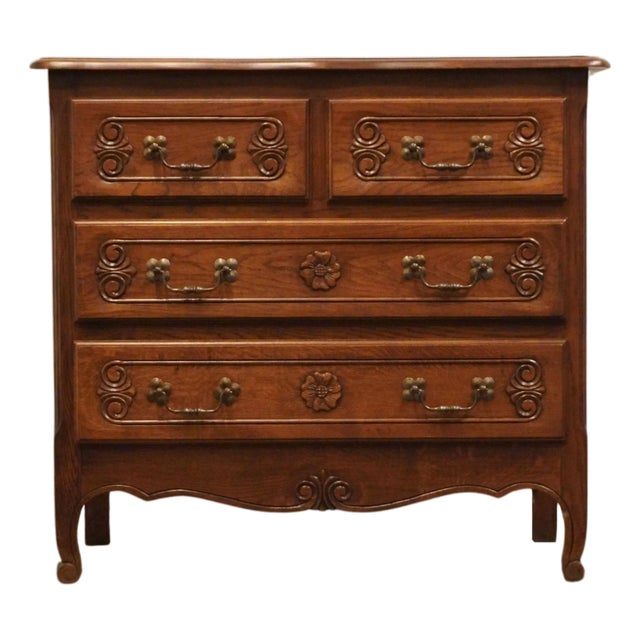 Vintage Antique Banded Walnut Country French 39" Bachelor's Chest For Sale