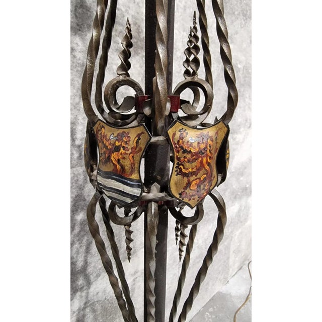 1960s Arts and Crafts Wrought Iron Floor Lamp For Sale - Image 5 of 11