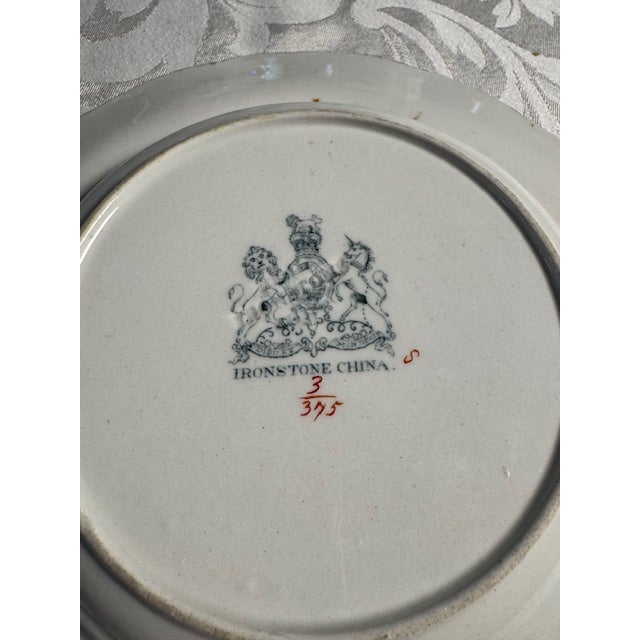 Ashworth Ironstone Vintage Ashworth Bros.Ironstone "Dieu Et Mon Droit" Rimmed Soup Bowl. 12 Available For Sale - Image 4 of 6