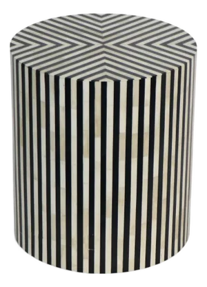 Tata Bone Inlay Drum Table