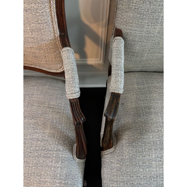 Upholstered French Style Chairs- A Pair For Sale In Chicago - Image 6 of 12