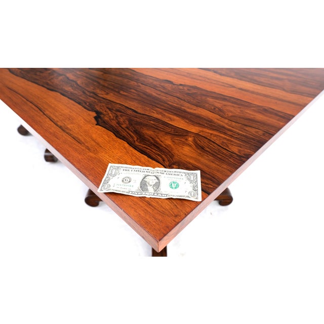 Brown Two Part Rosewood Two Pedestals Dining Table Game Table Mint For Sale - Image 8 of 17