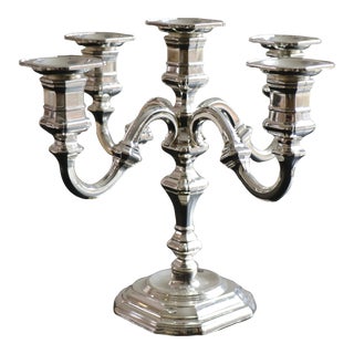 1960's Silver Plated Candelabra Marked Made in Western Germany For Sale