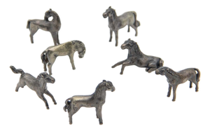 Miniature Horses in Silver, Set of 7