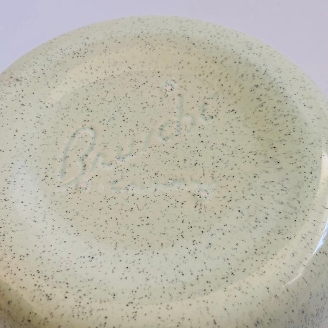 Ceramic Bauer Brusche Speckled Green Ceramic Bowl For Sale - Image 7 of 7