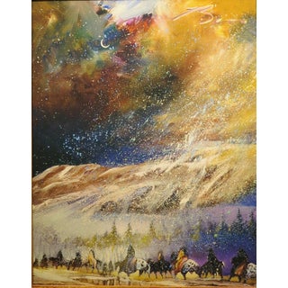 Earl Biss "Riders of the Foothills With a Witching Moon" Framed Giclée on Canvas For Sale