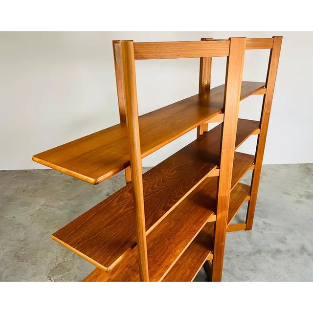 Danish Modern Freestanding Teak Bookcase Shelving Etagere or Wall Unit For Sale - Image 4 of 9