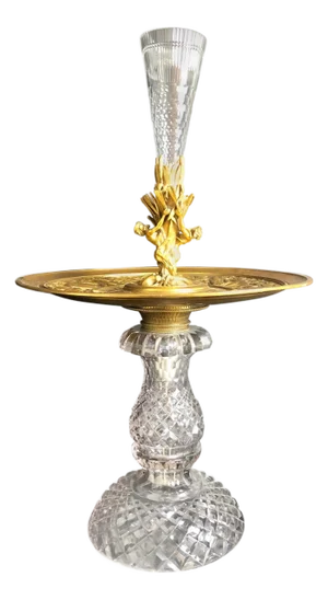 Late 19th Century Baccarat Crystal And Gilt Bronze Epergne Centerpiece