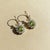 Metal Art Nouveau Peridot Flower and Leaf Drop Earrings, Silver, Gold, Pair For Sale - Image 7 of 7