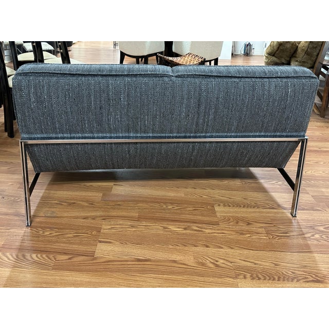Gray Knoll Parallel Bar Sofa Re-Upholstered in Knoll Rivington Fabric For Sale - Image 8 of 12