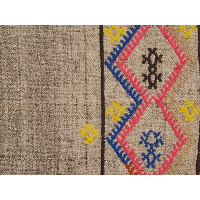 1970s Vintage Handmade Wool Cotton Grey Area Rug For Sale - Image 11 of 11