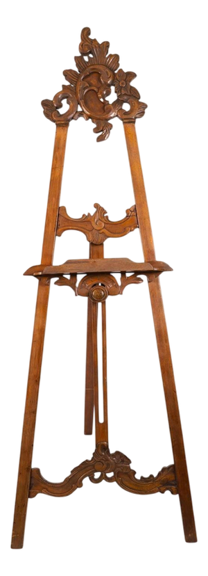 Antique Rococo Revival Walnut Artist's Easel, 1880