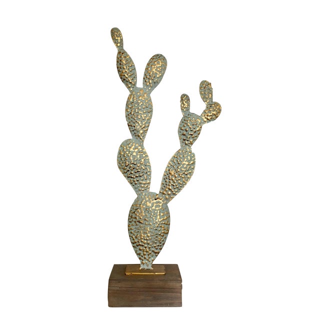 Metal Modern Cactus Sculpture Chairish