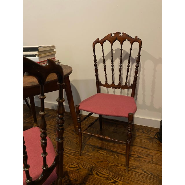 Set of 4 Attributed to Giuseppe Gaetano Descalzi Midcentury Italian Chiavari Chairs, 1950s For Sale - Image 9 of 12