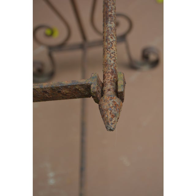 1920s Vintage Cast Iron / Metal Primitive Rustic 3 Tier Graduated Drying / Quilt Rack Stand For Sale - Image 5 of 18