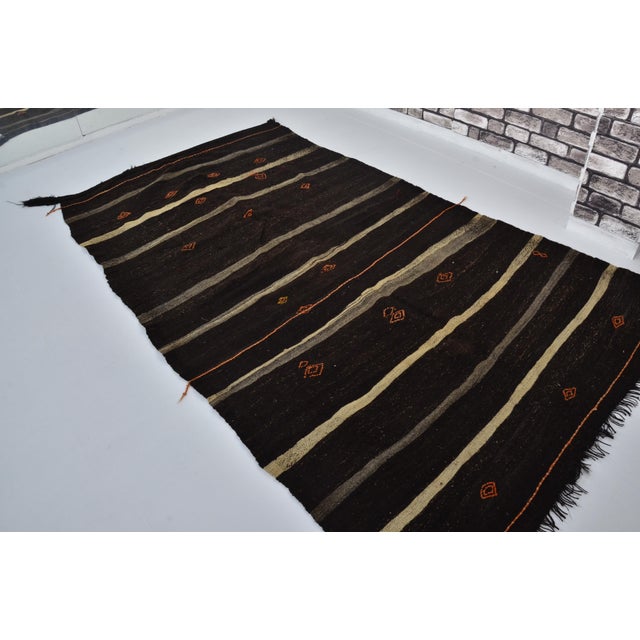 Turkish Decorative Vintage Goat Hair Rug For Sale - Image 3 of 10