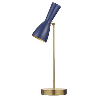 Navy Blue Wormhole Table Lamp by Simone Calcinai for Brass Brothers For Sale