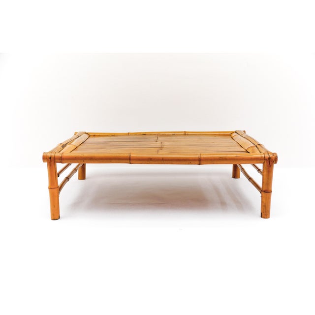 1950s Mid-Century Minimalist Japanese Bamboo Tea Table, Japan, 1950s For Sale - Image 5 of 16