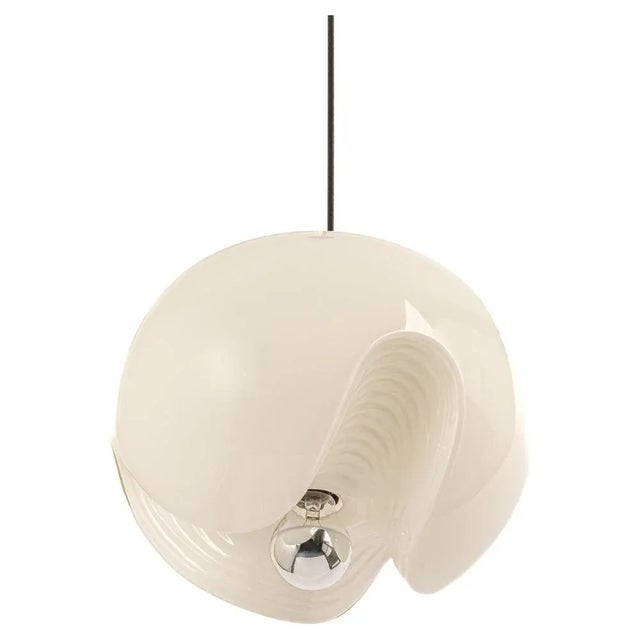 Large German Opal Glass Pendant Light by Peill & Putzler, 1970s For Sale - Image 3 of 11