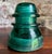 Rustic Antique Hemingray 42 Vintage Aqua Blue Glass Telephone Telegraph Insulator For Sale - Image 3 of 6