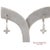 18k 750 Solid White Gold Natural Diamond Drop Hanging Cross Shape Earrings, A Pair For Sale - Image 9 of 10
