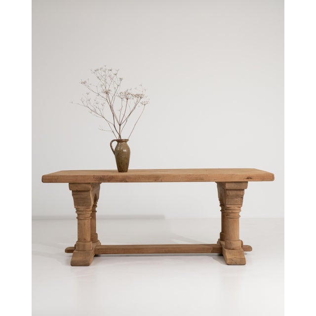 Brutalist Oak Dining Table, France, Circa 1970 For Sale - Image 9 of 14