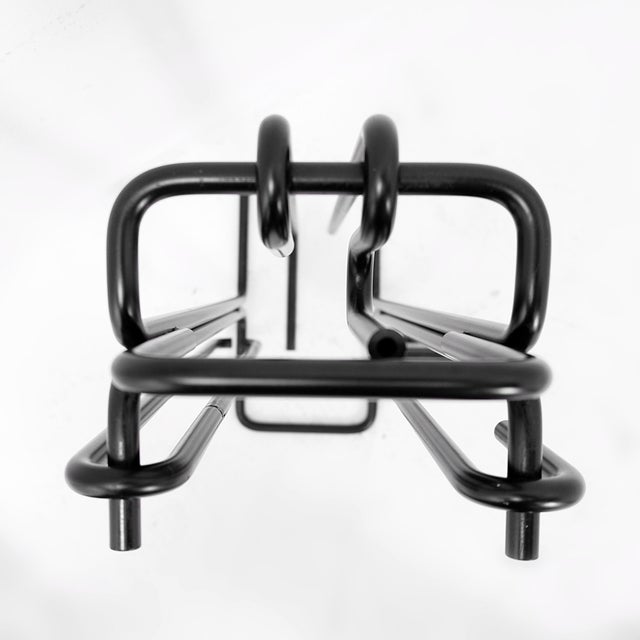 Minimalist Black Metal Fire Set Mace-Line attributed to Ann Maes, 1970s, Set of 5 For Sale - Image 9 of 13