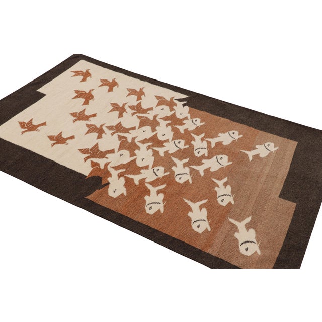 Rug & Kilim Rug & Kilim’s “Sky and Water Ii” m.c. Escher-Style Tapestry With Pictorials For Sale - Image 4 of 7