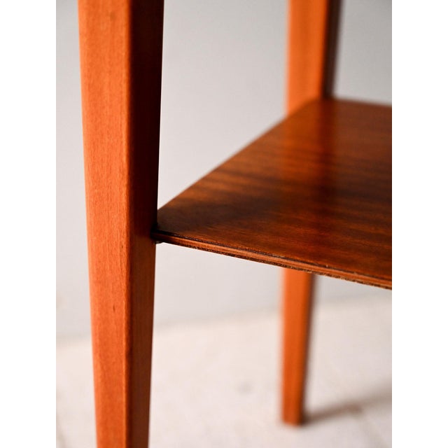 Brown Scandinavian Teak and Mahogany Bedside Table, 1950s For Sale - Image 8 of 10