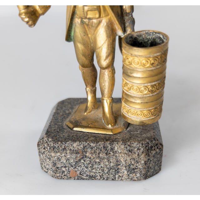 Gold 19th Century Continental European Gilt Bronze Table Lighter in the Form of a Street Vendor For Sale - Image 8 of 13
