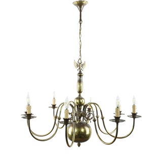 Flemish Brass 8-Armed Chandelier For Sale