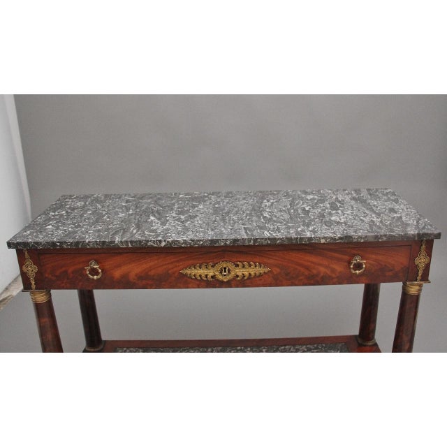 19th Century Marble Top Mahogany Console Table, 1880 For Sale - Image 10 of 18
