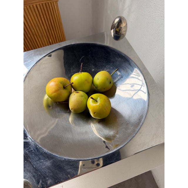 Vintage Silver-Plated Metal Fruit Bowl, 1970s For Sale - Image 4 of 18