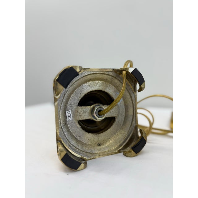 Pair of Vintage Brass Neoclassical Fluted Column Table Lamps For Sale - Image 9 of 10