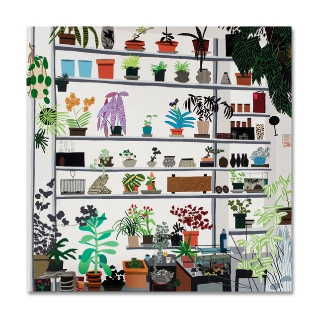 Jonas Wood Large Shelf Still Life Official Exhibition Poster Dimensions: 23 x 23 in / 58,42 x 58,42 cm Sold Unframed