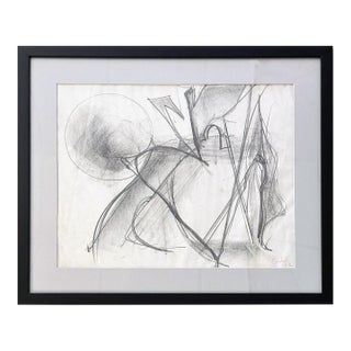 Robert Berks Original 1962 Graphite Drawing Series 18 X 21, Framed For Sale